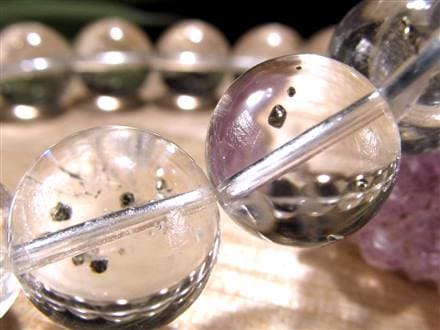 パイライトインクォーツ ブレスレット 黄鉄鉱 水晶 パイライト