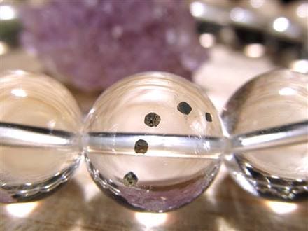 パイライトインクォーツ ブレスレット 黄鉄鉱 水晶 パイライト