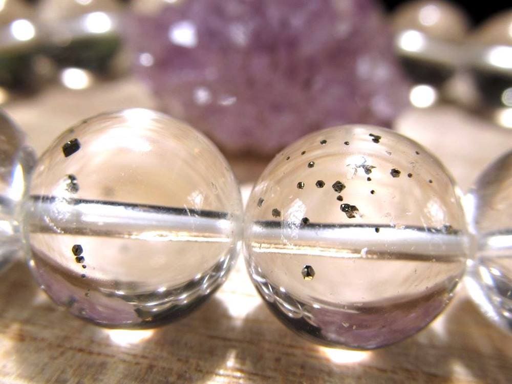 パイライトインクォーツ ブレスレット 黄鉄鉱 水晶 パイライト