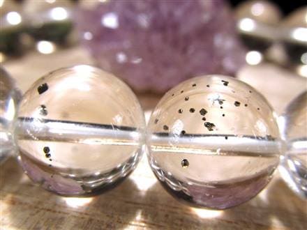 パイライトインクォーツ ブレスレット 黄鉄鉱 水晶 パイライト