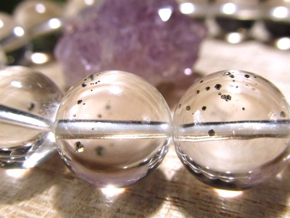 パイライトインクォーツ ブレスレット 黄鉄鉱 水晶 パイライト