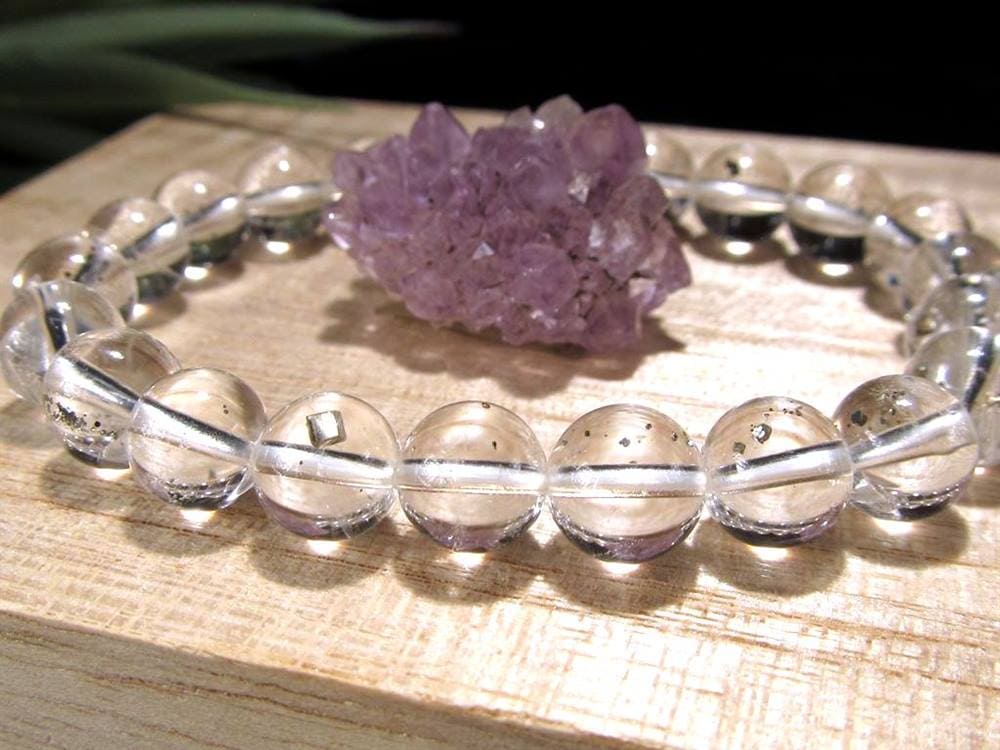 パイライトインクォーツ ブレスレット 黄鉄鉱 水晶 パイライト