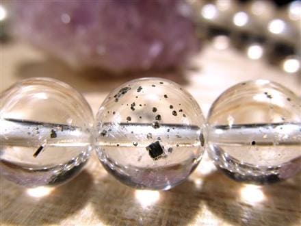 パイライトインクォーツ ブレスレット 黄鉄鉱 水晶 パイライト