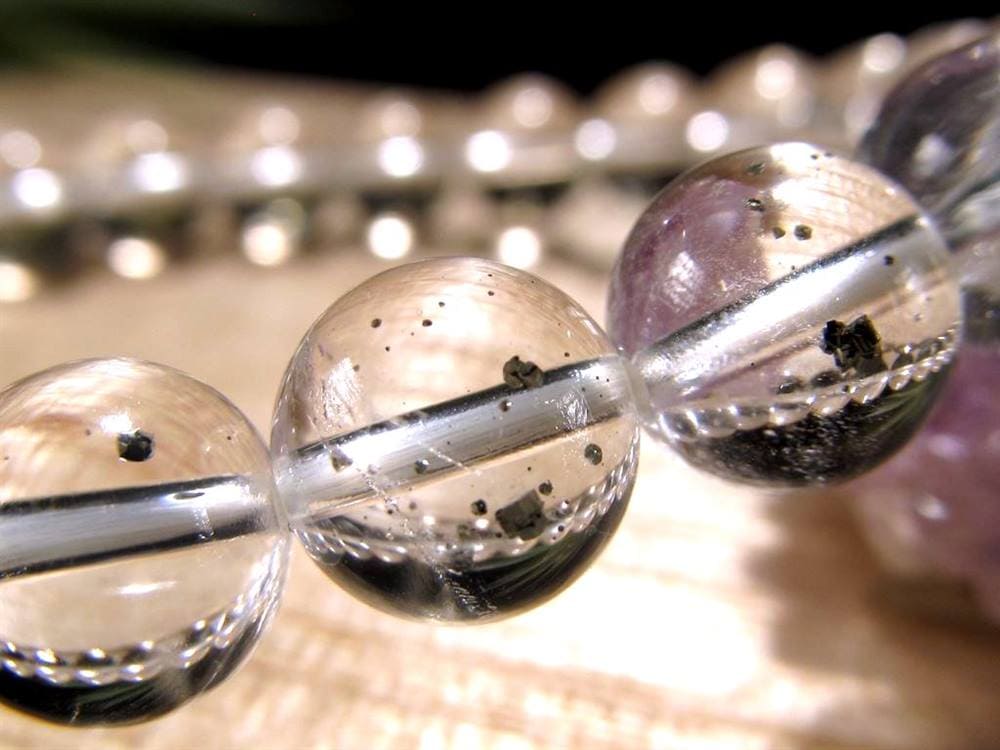 パイライトインクォーツ ブレスレット 黄鉄鉱 水晶 パイライト