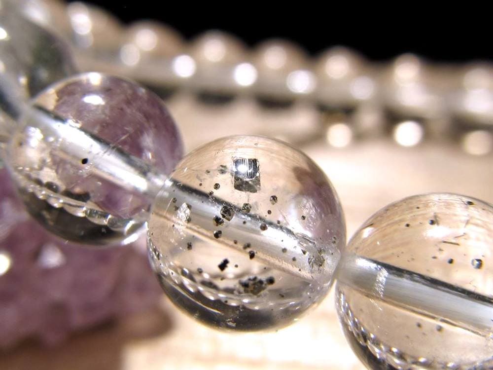 パイライトインクォーツ ブレスレット 黄鉄鉱 水晶 パイライト