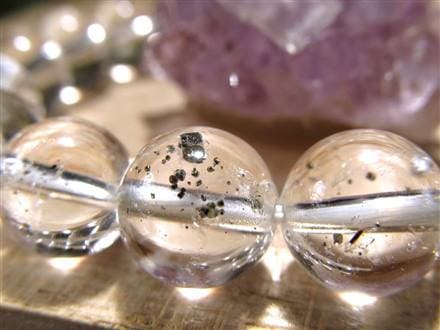 パイライトインクォーツ ブレスレット 黄鉄鉱 水晶 パイライト