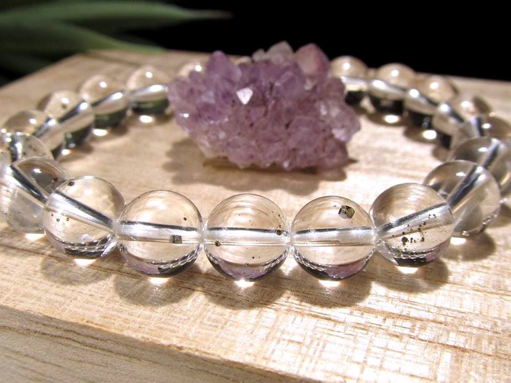 パイライトインクォーツ ブレスレット 黄鉄鉱 水晶 パイライト