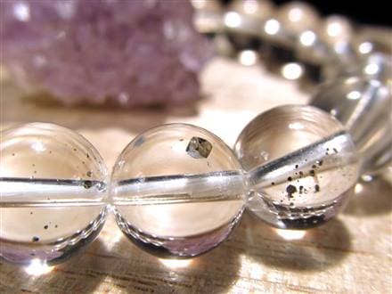 パイライトインクォーツ ブレスレット 黄鉄鉱 水晶 パイライト