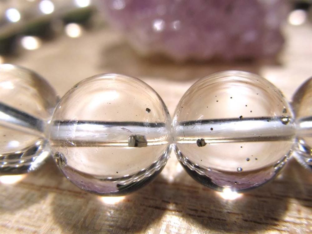 パイライトインクォーツ ブレスレット 黄鉄鉱 水晶 パイライト