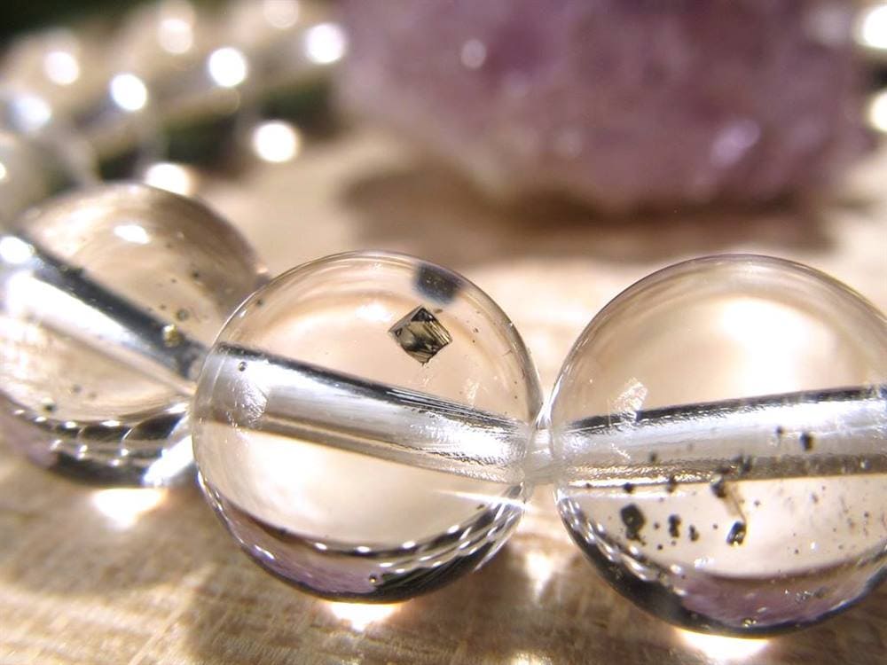 パイライトインクォーツ ブレスレット 黄鉄鉱 水晶 パイライト