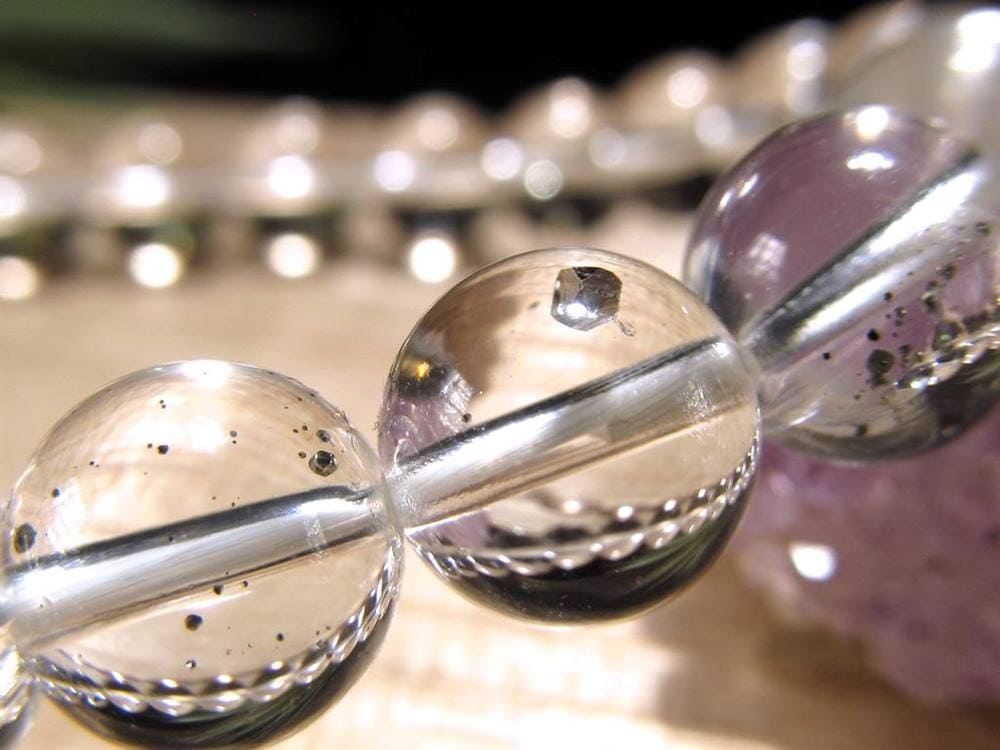 パイライトインクォーツ ブレスレット 黄鉄鉱 水晶 パイライト