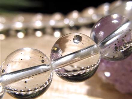 パイライトインクォーツ ブレスレット 黄鉄鉱 水晶 パイライト