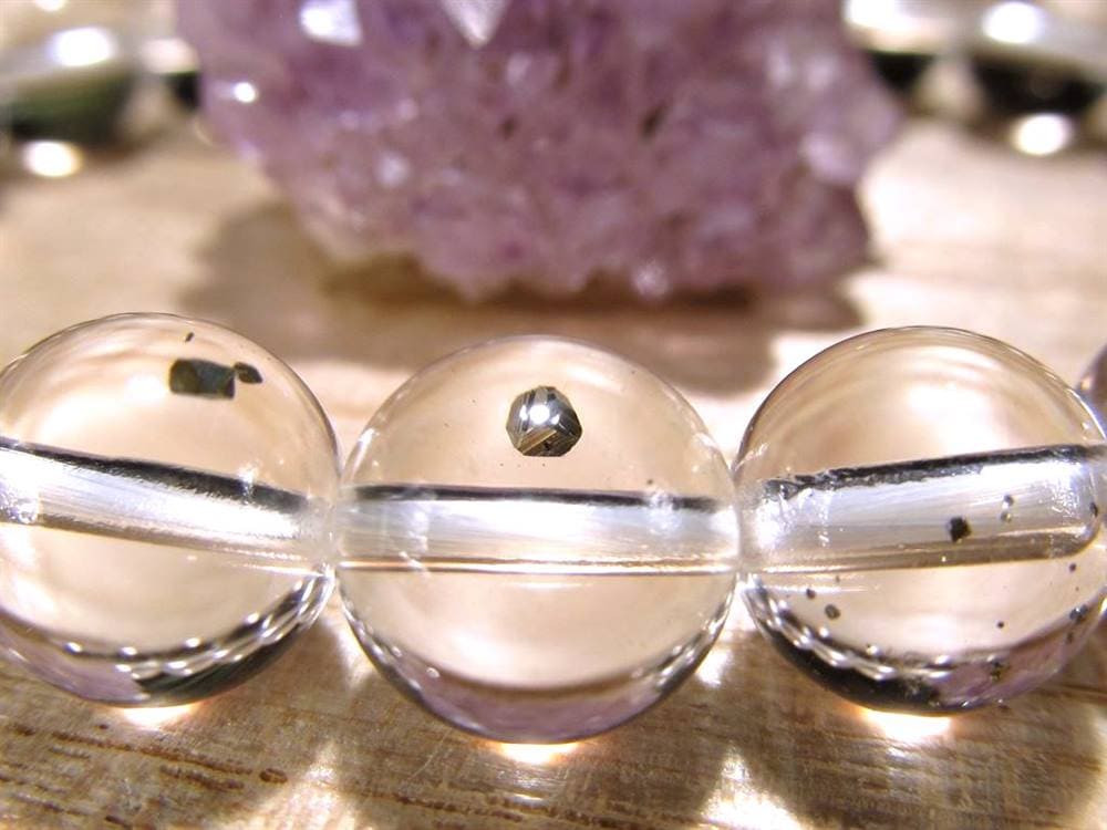 パイライトインクォーツ ブレスレット 黄鉄鉱 水晶 パイライト