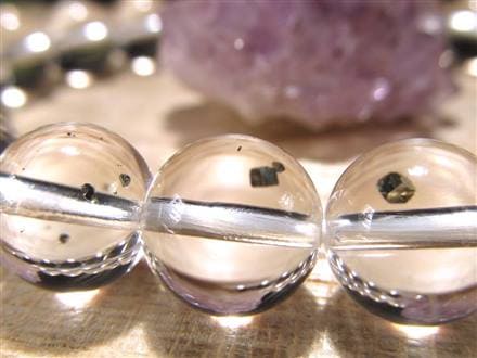 パイライトインクォーツ ブレスレット 黄鉄鉱 水晶 パイライト