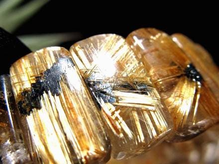 太陽タイチン 太陽放射 ゴールドタイチンルチルクォーツ バングル ブレスレット