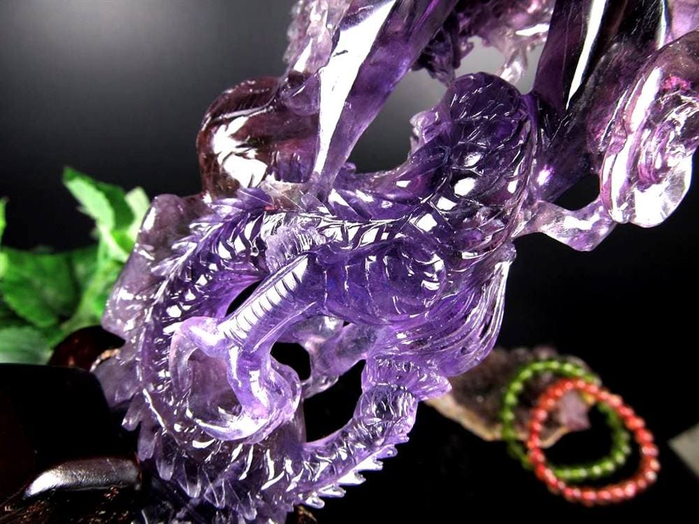 アメジスト ファントム 彫刻置物 龍神 辰 竜