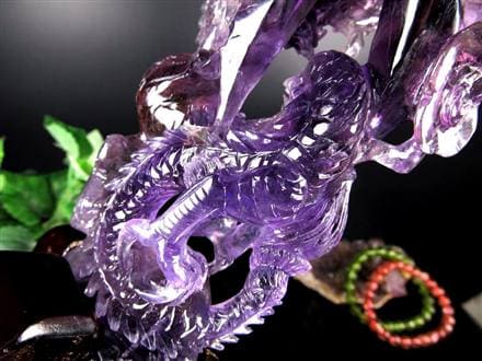 アメジスト ファントム 彫刻置物 龍神 辰 竜