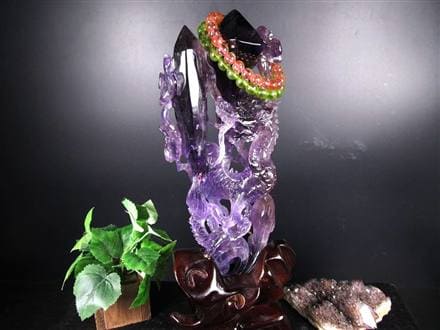 アメジスト ファントム 彫刻置物 龍神 辰 竜