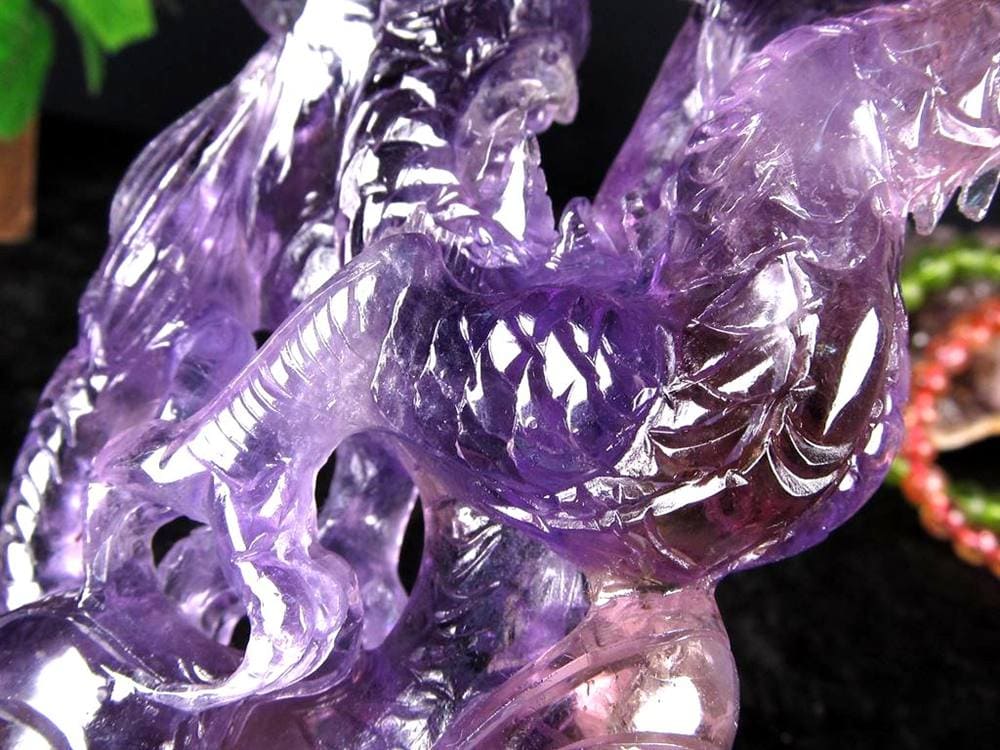 アメジスト ファントム 彫刻置物 龍神 辰 竜