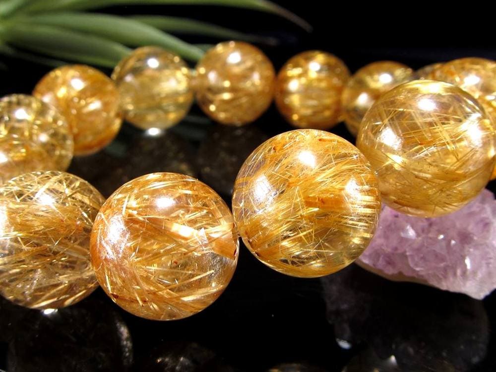 ゴールドルチル ブレスレット タイチン 金針水晶 天然石