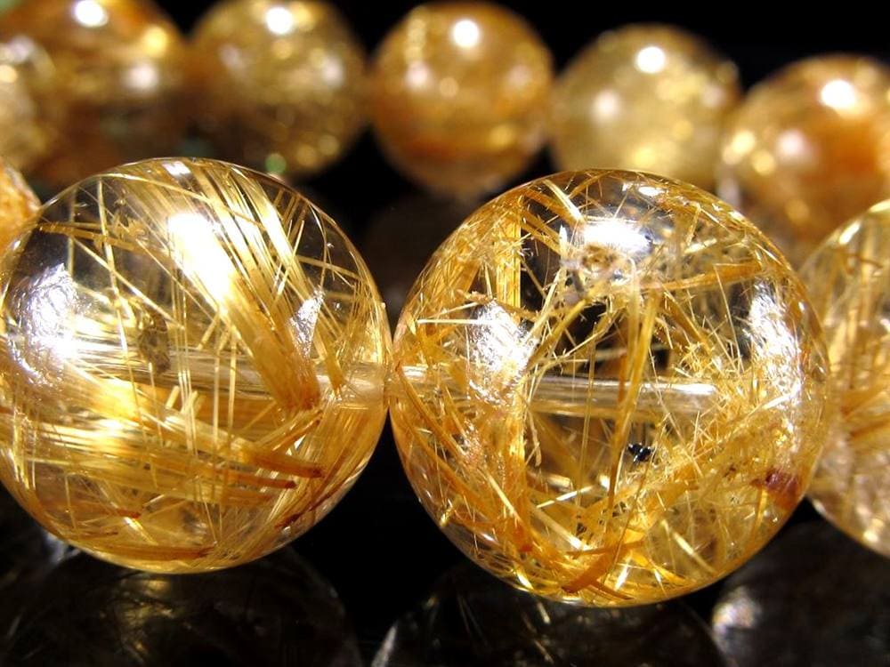 ゴールドルチル ブレスレット タイチン 金針水晶 天然石