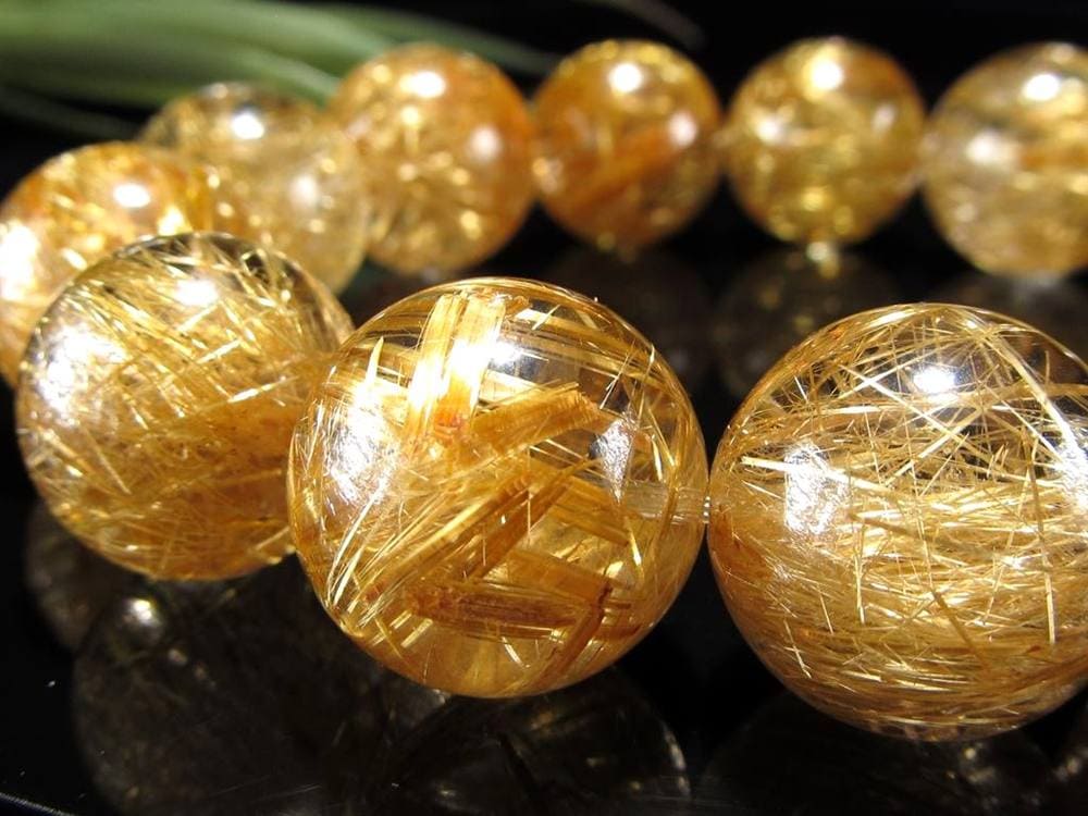 ゴールドルチル ブレスレット タイチン 金針水晶 天然石
