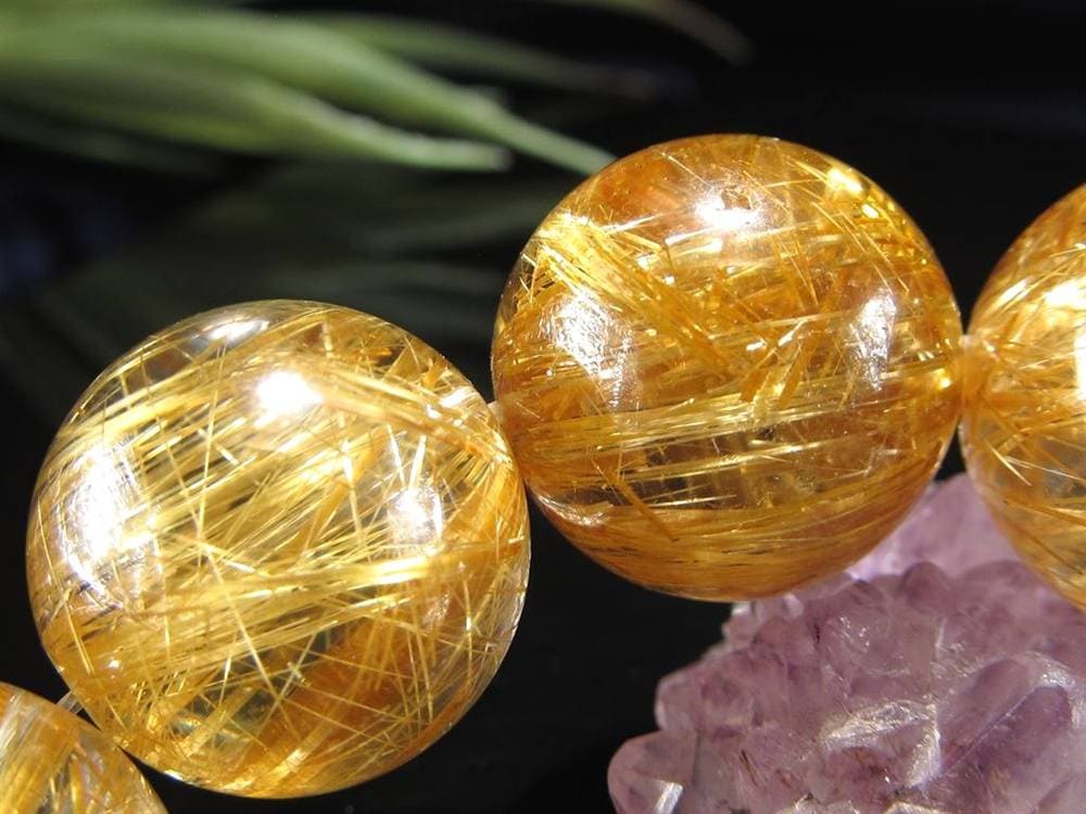 ゴールドルチル ブレスレット タイチン 金針水晶 天然石