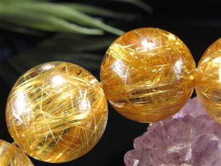ゴールドルチル ブレスレット タイチン 金針水晶 天然石