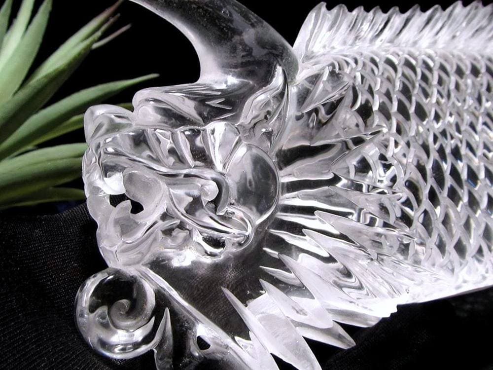 水晶 鰲魚 彫刻 置物