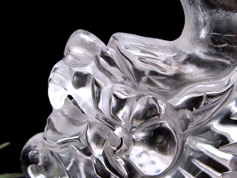 水晶 鰲魚 彫刻 置物
