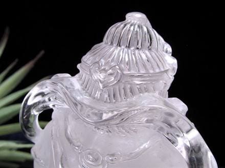 水晶 黄財神 彫刻 置物