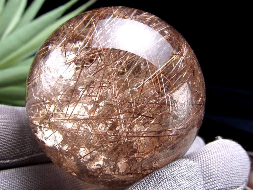 シルバールチルクォーツ 丸玉 スフィア レッドルチル シルバールチル