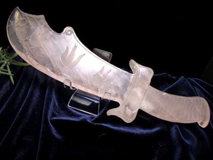 紅石英 ローズクォーツ 置物 刀 剣