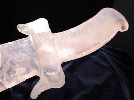 紅石英 ローズクォーツ 置物 刀 剣