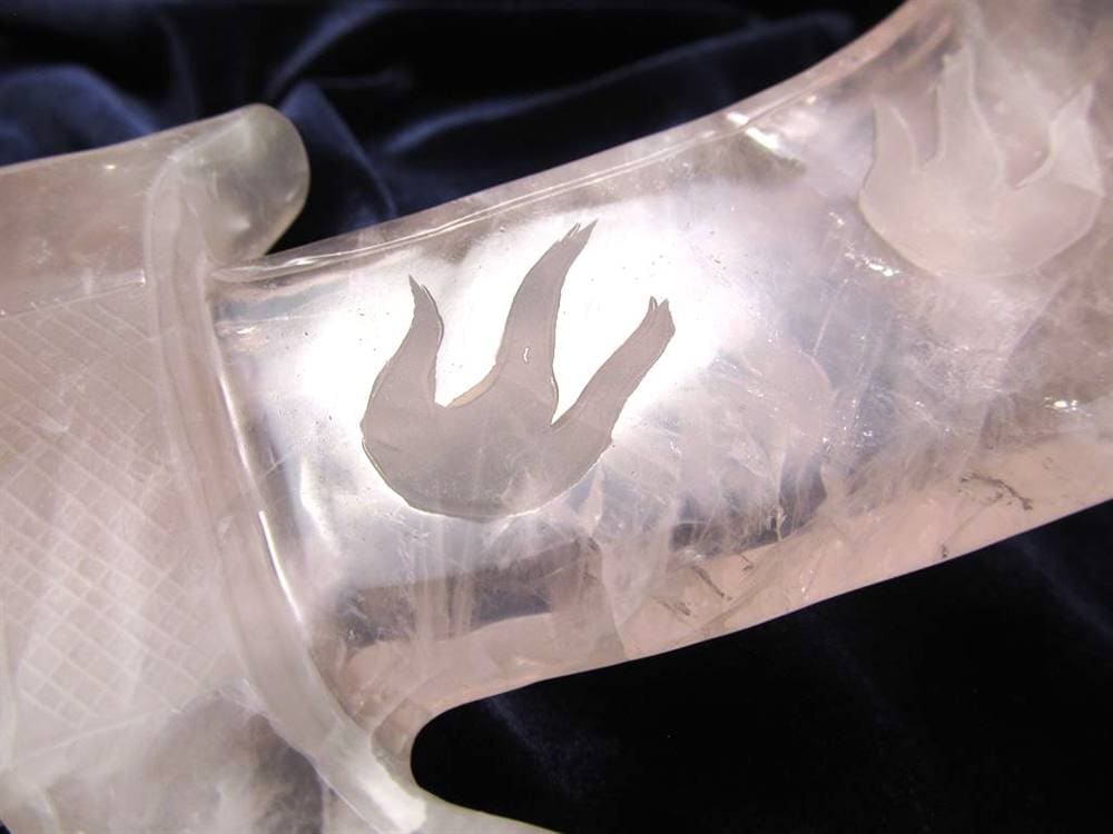 紅石英 ローズクォーツ 置物 刀 剣