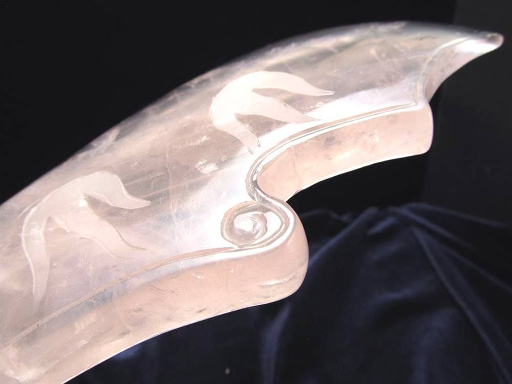 紅石英 ローズクォーツ 置物 刀 剣