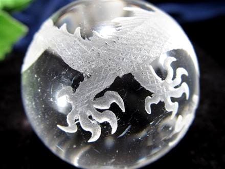 五本爪 龍彫り 水晶 丸玉 開運大吉