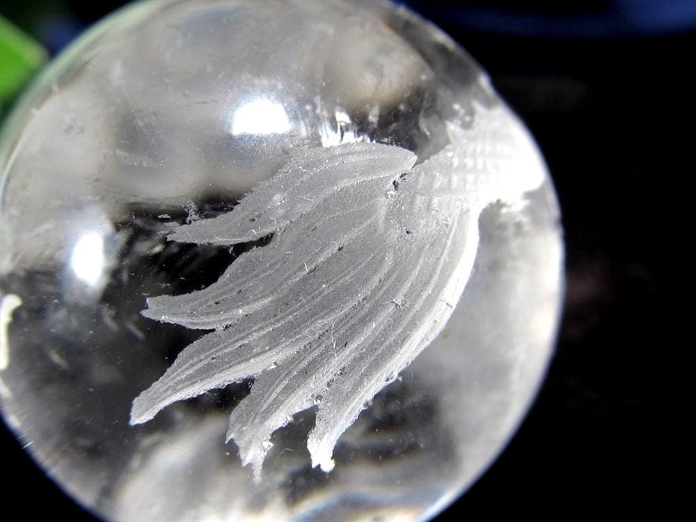 五本爪 龍彫り 水晶 丸玉 開運大吉