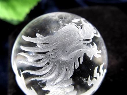 五本爪 龍彫り 水晶 丸玉 開運大吉
