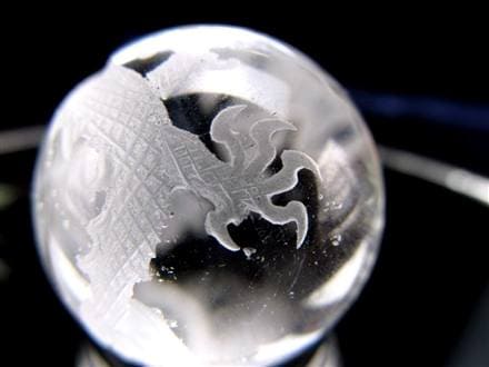 五本爪 龍彫り 水晶 丸玉 開運大吉