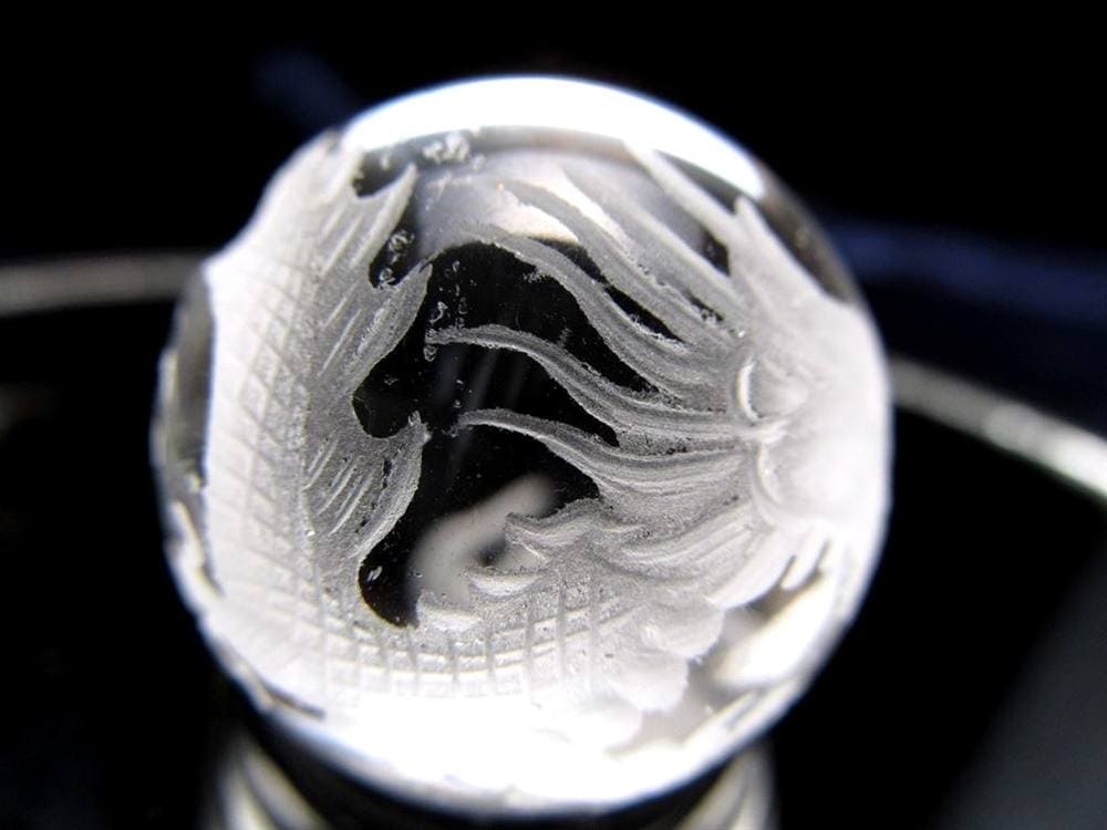 五本爪 龍彫り 水晶 丸玉 開運大吉