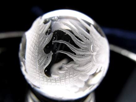 五本爪 龍彫り 水晶 丸玉 開運大吉