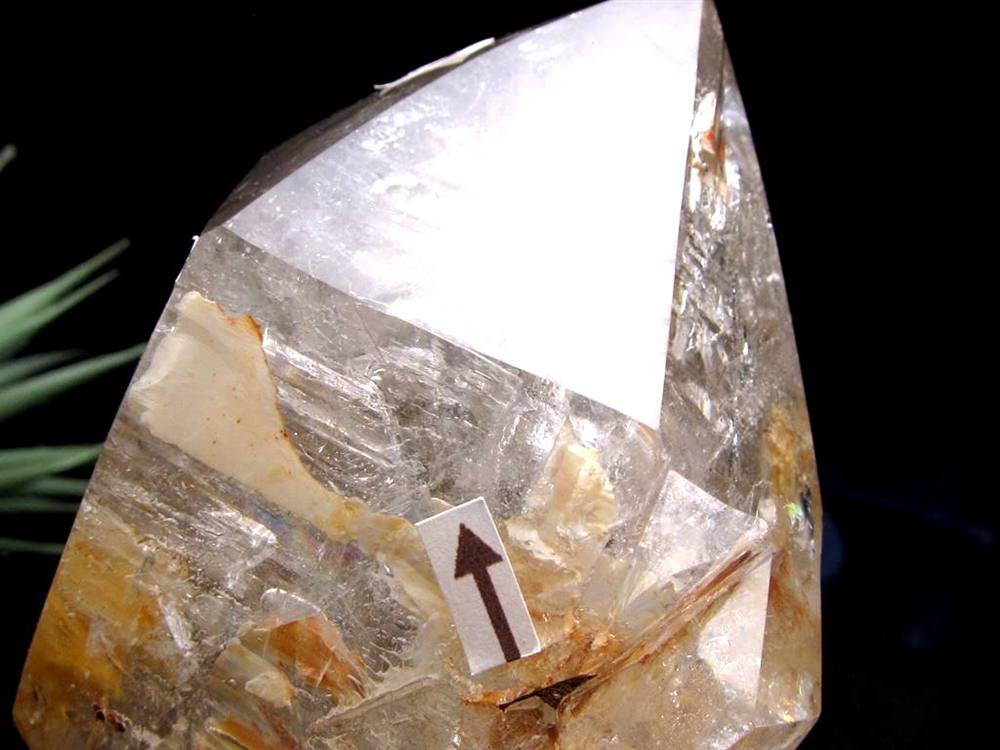 水入り水晶 エレスチャル 原石 置物 エンハイドクォーツ