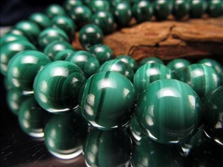 マラカイト 一連 ビーズ連 孔雀石 天然石