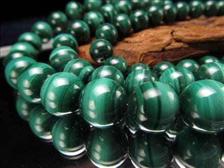 マラカイト 一連 ビーズ連 孔雀石 天然石