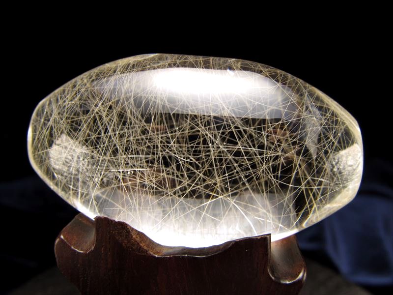 ☆超希少!!☆超透明!!☆極上金銀針水晶天珠置物☆『金銭』を呼び込む