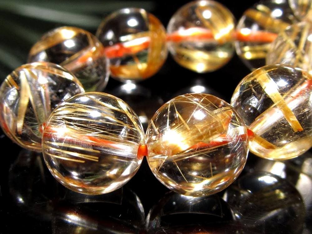 ゴールドルチル ブレスレット タイチン 金針水晶 天然石
