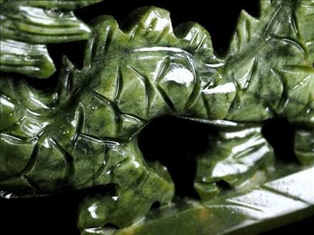 サーペンティン 蛇紋石 龍彫刻置物 玉持ち龍神 天然石
