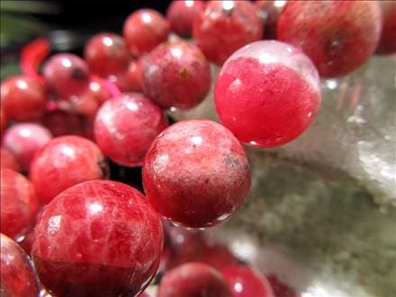ロードナイト 薔薇輝石 Rhodonite ビーズ 一連