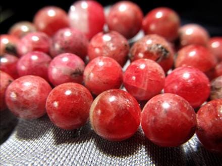 ロードナイト 薔薇輝石 Rhodonite ビーズ 一連